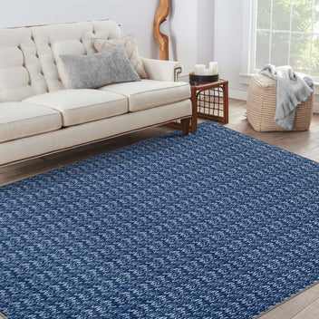 Garvee Modern Blue 5x7 Area Rug Braided Print Floor Cover with Non-Slip Backing, Washable Contemporary Indoor Carpet, Foldable Low Pile Throw Rug for Bedroom, Living Room