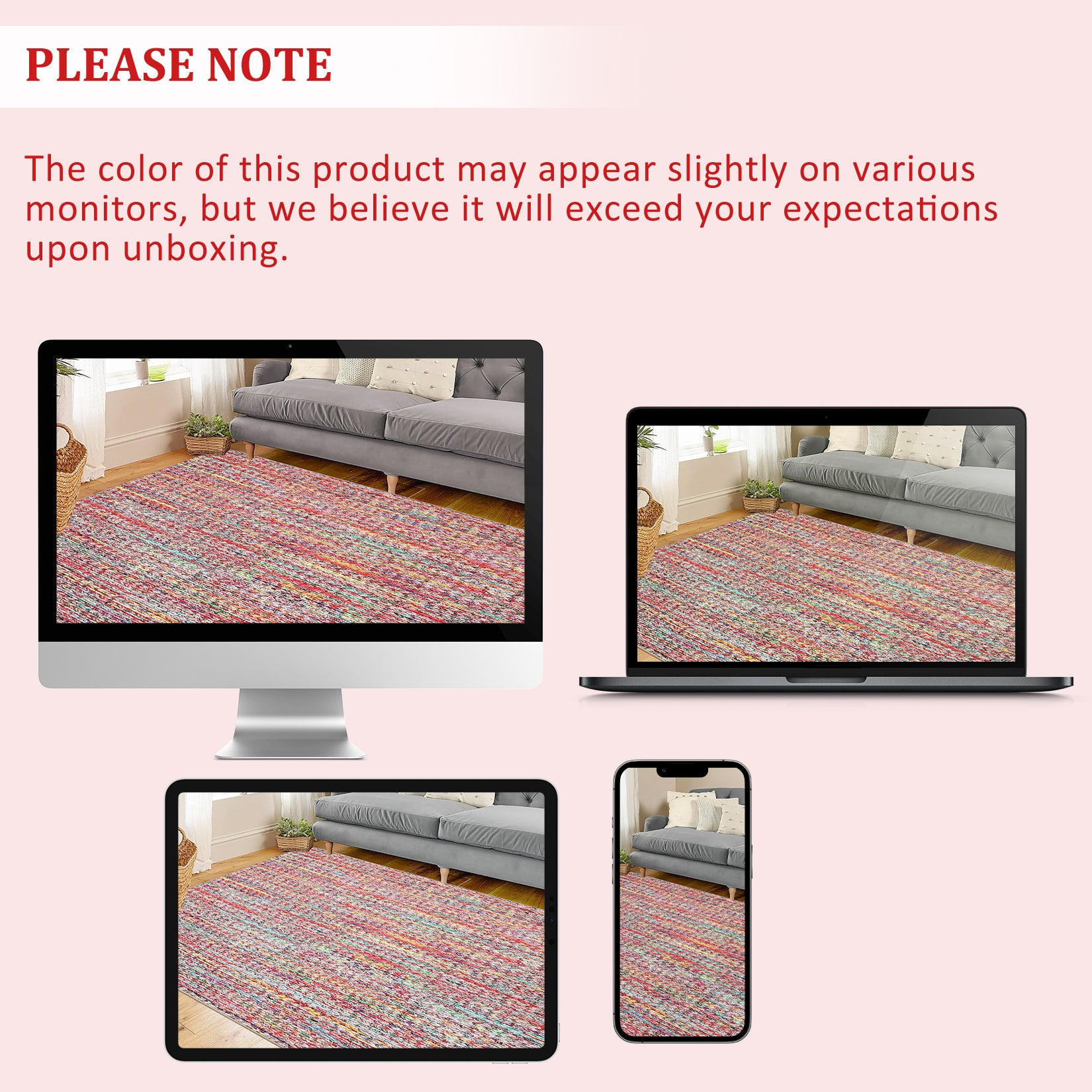 Garvee Modern Multicolor 4'-Round Area Rug Braided Print Circle Rug with Non-Slip Backing, Contemporary Indoor Carpet, Foldable Low Pile Floor Cover for Bedroom, Living Room