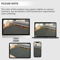 Garvee Modern Black 4'-Round Area Rug Braided Print Circle Rug with Non-Slip Backing, Contemporary Indoor Carpet, Foldable Low Pile Floor Cover for Bedroom, Living Room