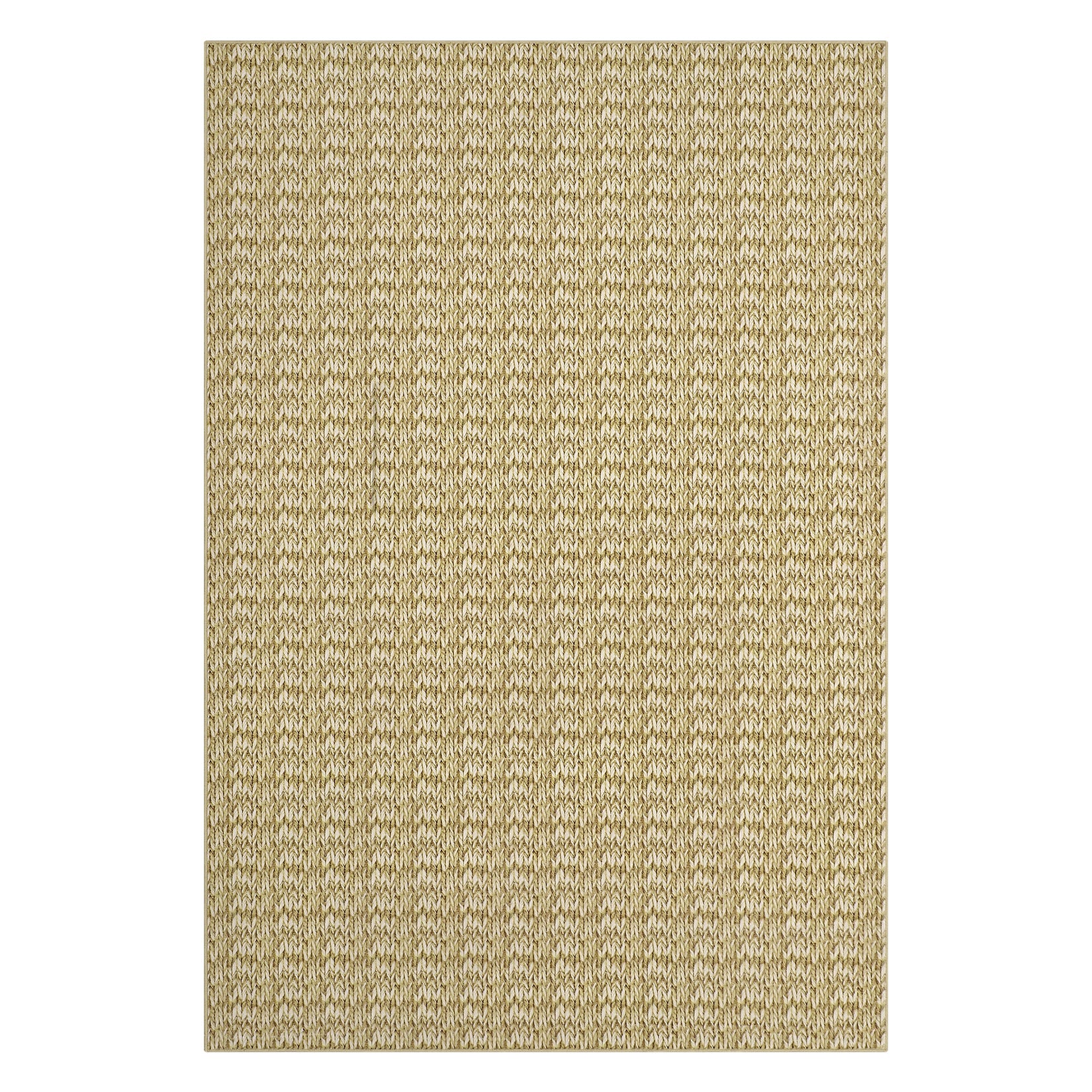 Garvee Modern Camel 8x10 Living Room Rug Large Braided Print Area Rug with Non-Slip Backing, Contemporary Indoor Carpet, Foldable Low Pile Floor Cover for Dining Room, Bedroom