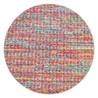 Garvee Modern Multicolor 4'-Round Area Rug Braided Print Circle Rug with Non-Slip Backing, Contemporary Indoor Carpet, Foldable Low Pile Floor Cover for Bedroom, Living Room