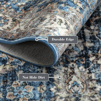 Garvee Oriental Vintage Floral Non Slip Area Rug for Living Room Bedroom, Soft and Foldable, Perfect for Home Nursery Office