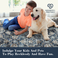 Garvee Oriental Vintage Floral Non Slip Area Rug for Living Room Bedroom, Soft and Foldable, Perfect for Home Nursery Office