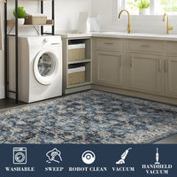 Garvee Oriental Vintage Floral Non Slip Area Rug for Living Room Bedroom, Soft and Foldable, Perfect for Home Nursery Office