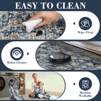 Garvee Oriental Vintage Floral Non Slip Area Rug for Living Room Bedroom, Soft and Foldable, Perfect for Home Nursery Office