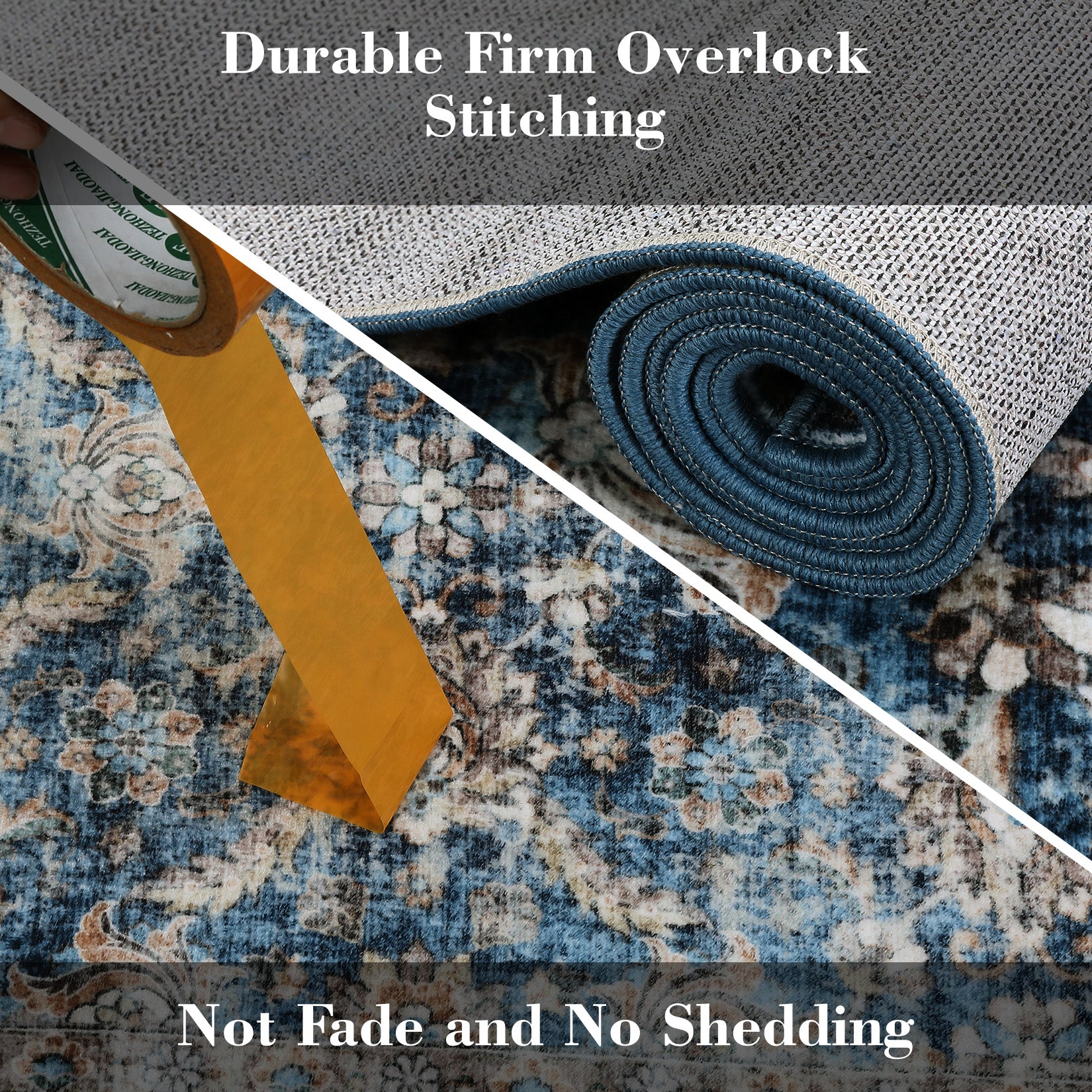 Garvee Oriental Vintage Floral Non Slip Area Rug for Living Room Bedroom, Soft and Foldable, Perfect for Home Nursery Office