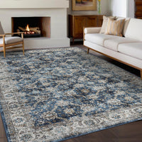 Garvee Oriental Vintage Floral Non Slip Area Rug for Living Room Bedroom, Soft and Foldable, Perfect for Home Nursery Office