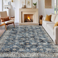 Garvee Oriental Vintage Floral Non Slip Area Rug for Living Room Bedroom, Soft and Foldable, Perfect for Home Nursery Office