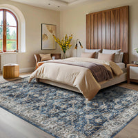 Garvee Oriental Vintage Floral Non Slip Area Rug for Living Room Bedroom, Soft and Foldable, Perfect for Home Nursery Office