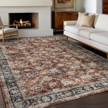 Garvee Oriental Vintage Floral Non Slip Area Rug for Living Room Bedroom, Soft and Foldable, Perfect for Home Nursery Office