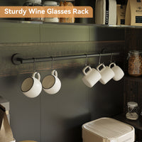 Garvee Coffee Bar Cabinet with LED Lights 72" Tall Buffet Cabinet with Storage Farmhouse Kitchen Sideboard Tall Coffee Hutch Cabinet with Microwave Stand/Wine Rack/Glass Shelf Dining Room, Dark Oak