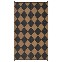Garvee Outdoor Black & Brown 9x12 Rug Waterproof Reversible Outdoor Plastic Straw Rug with 4 Stakes & Portable Bag Boho Patio Rugs Carpet RV Mat Outside for Patio Camp Balcony Deck Picnic