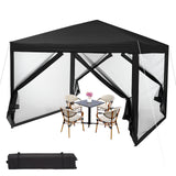 Garvee 10x10 Canopy Tent, Heavy Duty Pop Up Canopy with Mosquito Netting, Waterproof Easy Up Screen Shelter with Wheeled Bag, Outdoor Instant Sun Shade for Parties, Camping, Events, Black - Black