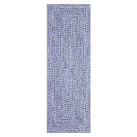 Garvee Runner Rug Light Blue 2x8 Washable Rug Non Slip Printed Braided Hallway Runner Carpet Solid Printed Weaving Low Pile Floor Cover for Kitchen Laundry Room Entryway