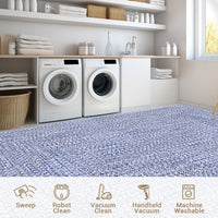 Garvee 4x6 Washable Non Slip Rug Printed Braided Low Pile Rug Solid Printed Weaving Floor Cover Stain Resistant Indoor Carpet for Living Room Bedroom Home Office