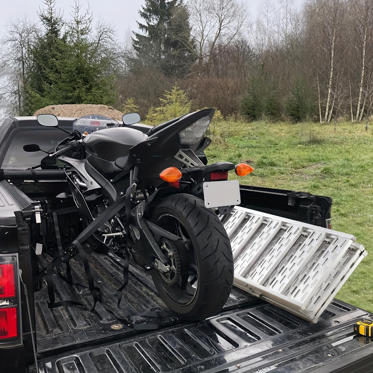 GARVEE aluminum loading ramp for motorcycle loading into pickup truck