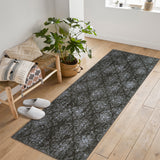 Garvee Bedroom Rug Washable Area Rug Non Slip Low Pile Boho Floral Small Carpet for Bedroom Bedside Soft Paisley Design - Brown