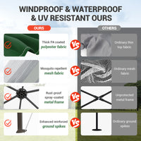 Garvee 13'x13' Pop Up Screen Tent with Mosquito Netting for Outdoor Patio Pavilion Hexagonal Sun Shelter Beige