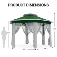 Garvee 13'x13' Pop Up Screen Tent with Mosquito Netting for Outdoor Patio Pavilion Hexagonal Sun Shelter Beige