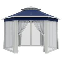 Garvee 13'x13' Pop Up Screen Tent with Mosquito Netting for Outdoor Patio Pavilion Hexagonal Sun Shelter Beige