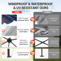 Garvee 13'x13' Pop Up Screen Tent with Mosquito Netting for Outdoor Patio Pavilion Hexagonal Sun Shelter Beige