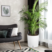 Garvee Tall Round Planter Set of 2, 20" Large Flower Pot Outdoor, Planters for Indoor Plants with Built-in Drainage and a Water Level Monitor and Wheels for Patio, Porch, Living Room, or Home Office,White