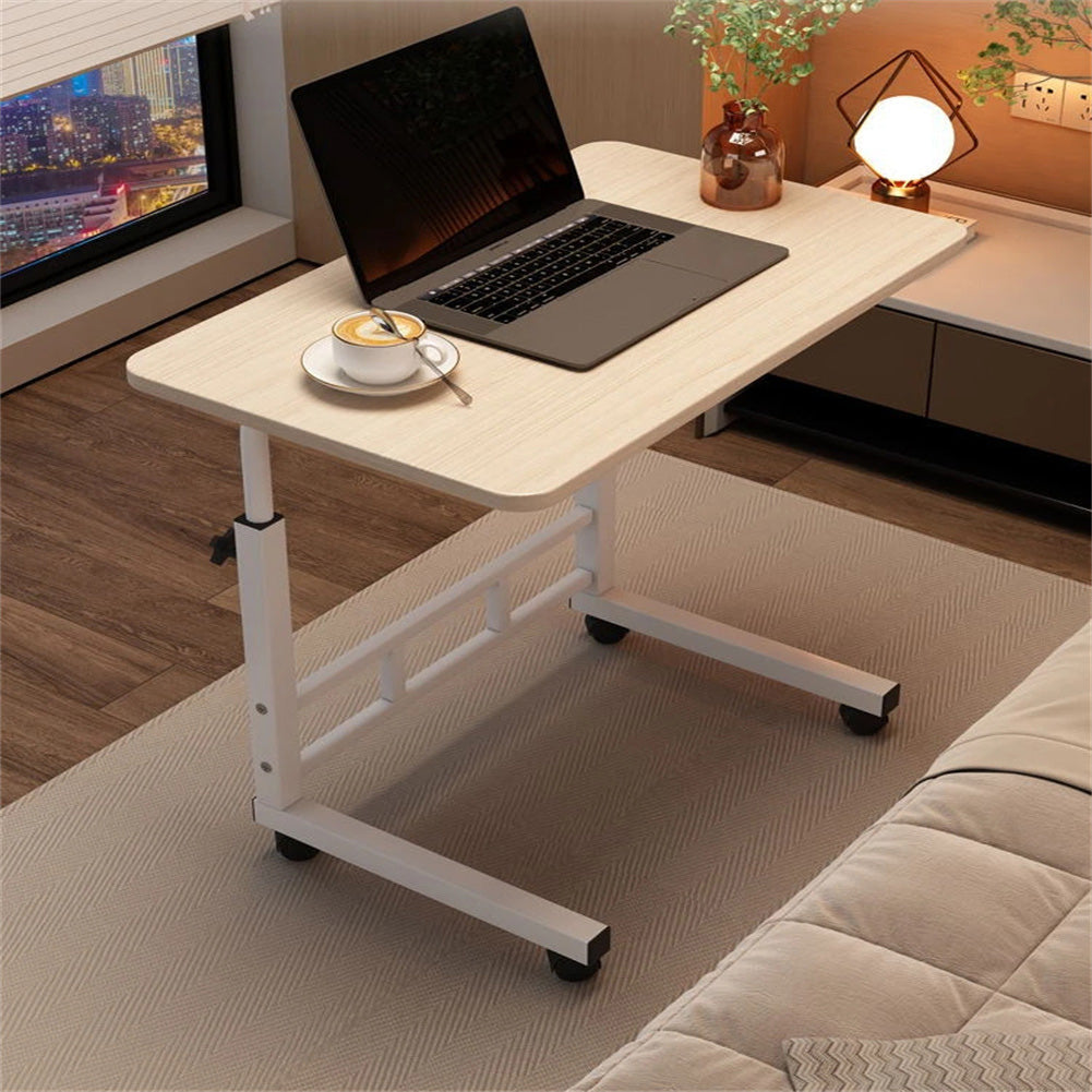 Garvee Mobile Adjustable Laptop Desk with Wheels – 32" Portable Rolling Computer Table for Home Office, Study, or Bedroom – Height 23"-36", White
