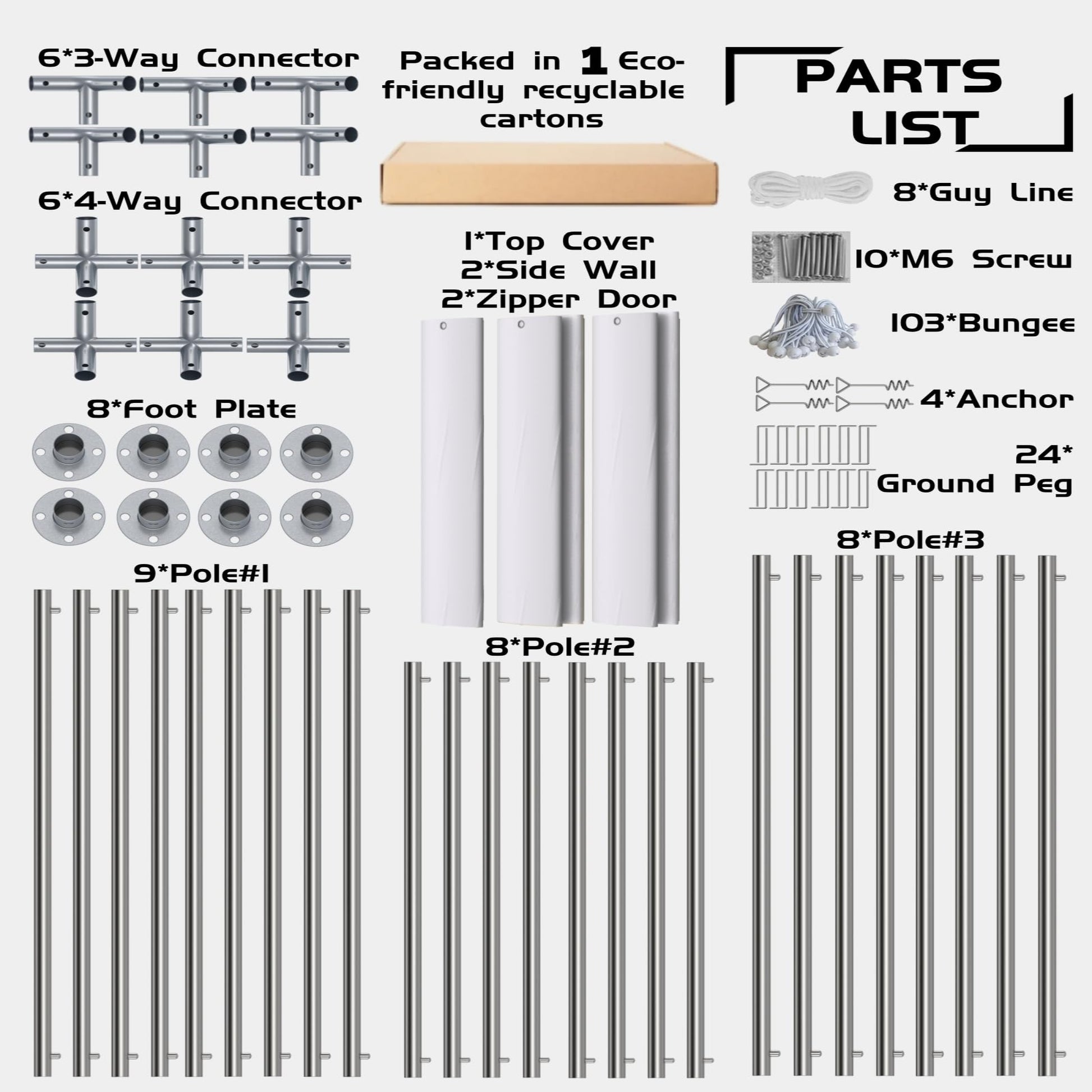 Garvee 12' x 20' x 11' Heavy-Duty Portable Garage with Canopy Roof, Roll-Up Windows, Galvanized Steel Frame, Water-Resistant, Front & Back Doors, White, Outdoor Storage