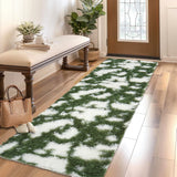 Garvee 2x6 Soft Shag Runner Rugs for Bedroom with Rubber Backing Green Fluffy Rugs for Living Room Shag Bedside Rug Fuzzy Plush Carpet for Dorm Nursery Hallway Indoor Home Decor - Green Multi