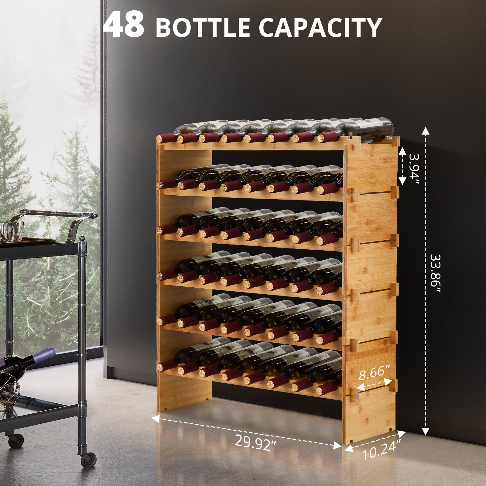 Indigo Interiors 30 Inch Wine Rack Laurel Foundry Modern Farmhouse