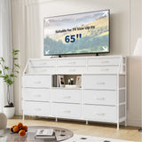Garvee 14 Drawer Dresser, 54" TV Stand Dresser With Power Outlets And LED Lights