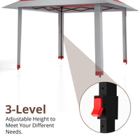 Garvee 13' x 13' Outdoor Tent, Double Roof Patio Gazebo Quick Setup Instant Canopy Tent Instant Canopy Gazebo Shelter, Red