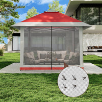 Garvee 13' x 13' Outdoor Tent, Double Roof Patio Gazebo Quick Setup Instant Canopy Tent Instant Canopy Gazebo Shelter, Red