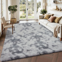 Garvee Fluffy & Sheepskin Light Grey 2.6x4.9 Area Rug for Bedroom Plush Rug Non-Slip Carpet Shaggy Rug for Living Room Bedroom Dining Room Kitchen Office Nursery Bedroom Decor,Grey