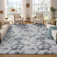 Garvee Fluffy & Sheepskin Light Grey 9x12 Thick Fuzzy Area Rug, Non-Slip Non-Shedding for Playroom Bedroom Nursery Kids Room