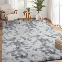 Garvee Fluffy & Sheepskin Light Grey 8x10 Faux Fur Shag Rug, Non-Slip Tie Dye Plush Fuzzy for Bedroom Kids Nursery Dorm