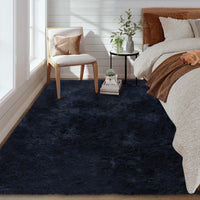 Garvee Fluffy & Sheepskin Pure Navy Blue 3x5 Faux Fur Rug, Non-Shedding Anti-Slip Plush for Kids Playroom Classroom Dining Room