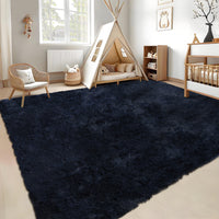 Garvee Fluffy & Sheepskin Pure Navy Blue 3x5 Faux Fur Rug, Non-Shedding Anti-Slip Plush for Kids Playroom Classroom Dining Room