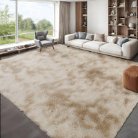 Garvee Fluffy & Sheepskin Light Coffee 8x10 Area Rugs for Bedroom Plush Rug Fuzzy Rug Living Room Rugs Non-Slip Rug for Living Room Bedroom Dining Room Office