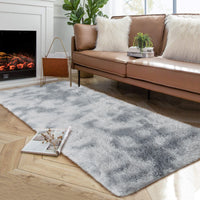 Garvee Fluffy & Sheepskin Light Grey 2x8 Area Rug for Living Room Plush Shag Rugs for Bedroom Nursery Room Soft Shaggy Rug Anti-Slip Kids Playroom Fuzzy Rugs for Dining Room Decor Floor Carpet
