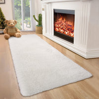 Garvee Fluffy & Sheepskin White 2x6 Shag Runner Rugs, Plush Fluffy Non-Slip for Bedroom Hallway Beside Kids Nursery Room