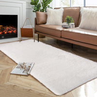 Garvee Fluffy & Sheepskin White 2x6 Shag Runner Rugs, Plush Fluffy Non-Slip for Bedroom Hallway Beside Kids Nursery Room