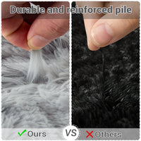 Garvee Fluffy & Sheepskin Light Grey 9x12 Thick Fuzzy Area Rug, Non-Slip Non-Shedding for Playroom Bedroom Nursery Kids Room