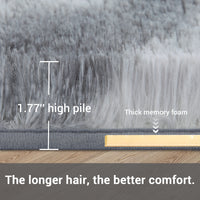 Garvee Fluffy & Sheepskin Light Grey 2.6x4.9 Area Rug for Bedroom Plush Rug Non-Slip Carpet Shaggy Rug for Living Room Bedroom Dining Room Kitchen Office Nursery Bedroom Decor,Grey