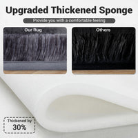 Garvee Fluffy & Sheepskin Deep Grey Tie-Dye 2x6 Shag Rug, Plush Small Furry Non-Slip Modern Accent for Bedroom Living Room Indoor