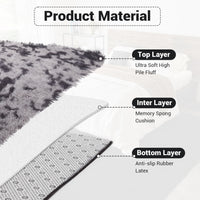 Garvee Fluffy & Sheepskin Deep Grey Tie-Dye 9x12 Area Rugs or Bedroom Furry Rug for Living Room, Fuzzy Shag Fur Rug for Nursery Room Tie-Dyed Non-Skid Plush Throw Rug Shaggy Accent Rug for Indoor Home Floor Carpet