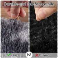 Garvee Fluffy & Sheepskin Deep Grey Tie-Dye 9x12 Area Rugs or Bedroom Furry Rug for Living Room, Fuzzy Shag Fur Rug for Nursery Room Tie-Dyed Non-Skid Plush Throw Rug Shaggy Accent Rug for Indoor Home Floor Carpet