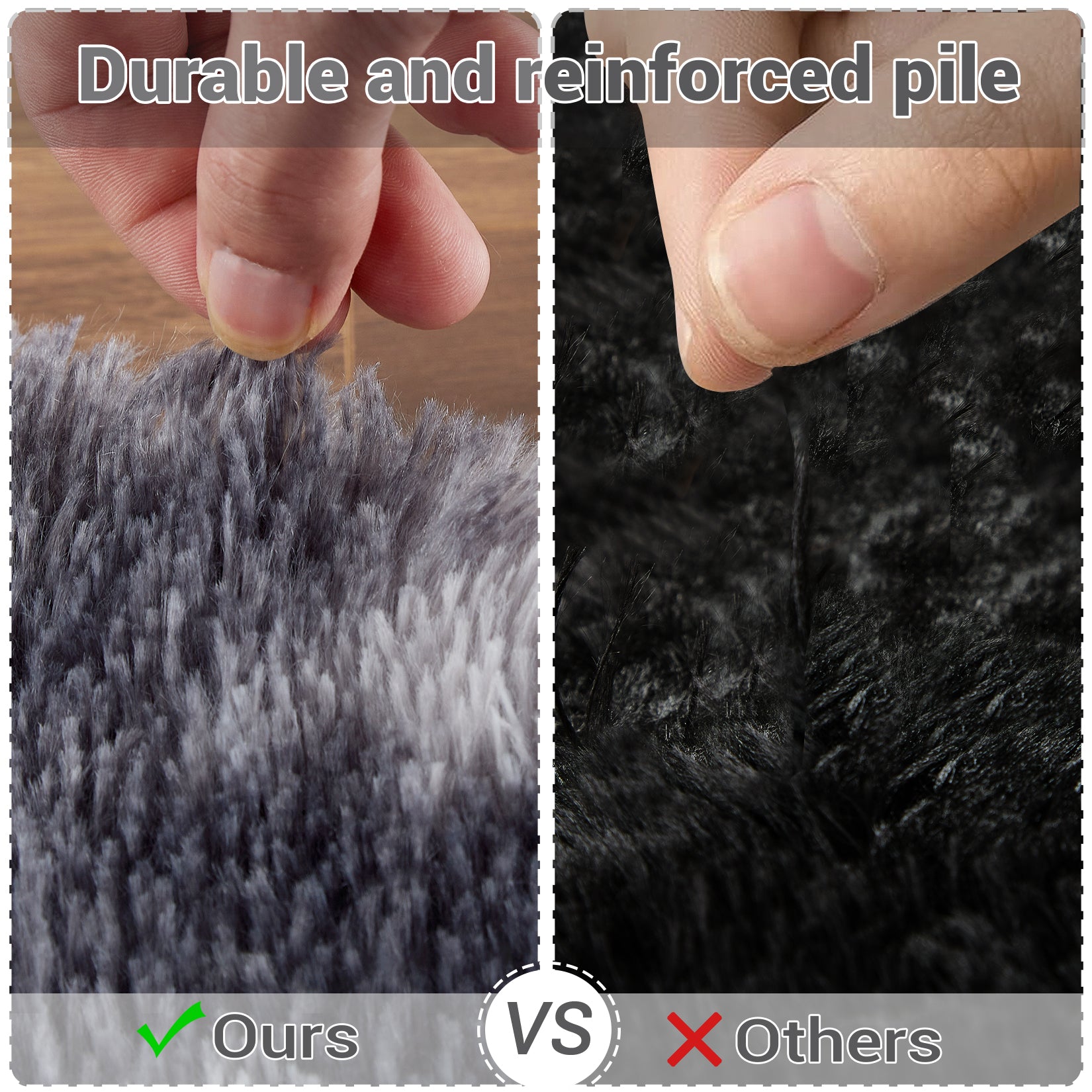 Garvee Fluffy & Sheepskin Deep Grey Tie-Dye 63"×79" Area Rugs Shaggy Rug for Bedroom Fuzzy Rug Living Room Rugs Non-Slip Rug for Living Room Bedroom Dining Room Office Plush Rug