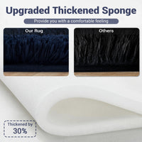 Garvee Fluffy & Sheepskin Pure Navy Blue 3x5 Faux Fur Rug, Non-Shedding Anti-Slip Plush for Kids Playroom Classroom Dining Room