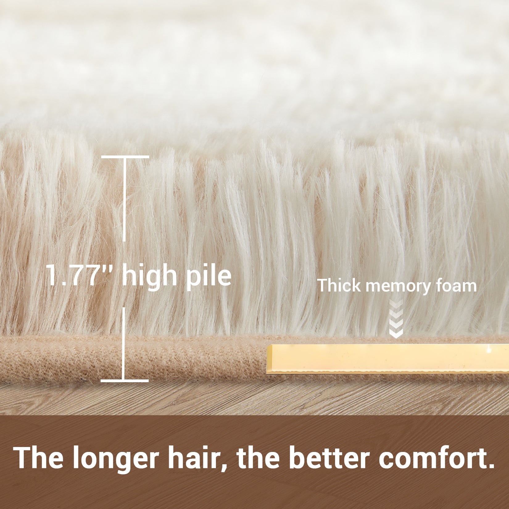 Garvee Fluffy & Sheepskin Light Coffee 8x10 Area Rugs for Bedroom Plush Rug Fuzzy Rug Living Room Rugs Non-Slip Rug for Living Room Bedroom Dining Room Office